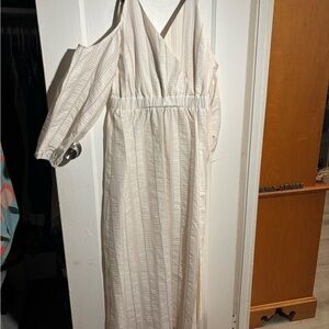 Elegant Cream Off-Shoulder Dress